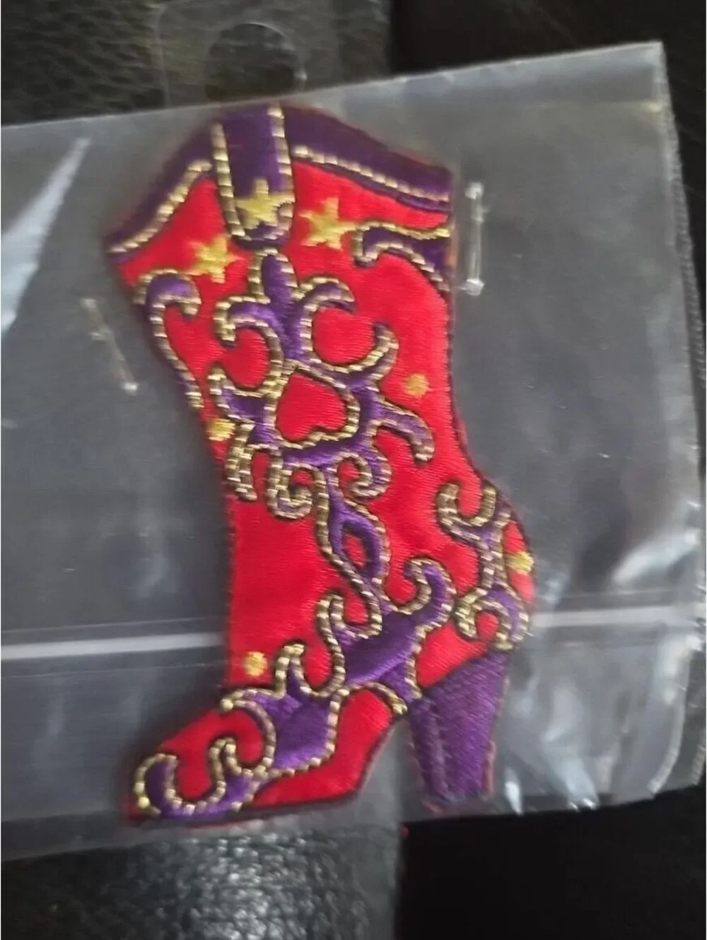 Red Hat Lady Cowgirl Embroidered Patches Set Boot & Cloak Applique Iron On